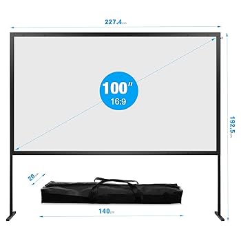 工型スタンド付き プロジェクタースクリーン 100インチ　16:9 4K対応 2024新登場＆屋内屋外兼用】YOWHICK 工型スタンド付き